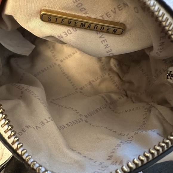 Steve Madden Mini Satchel Bag White Quilted Bow Top Handle Crossbody Purse Hand - Picture 11 of 13